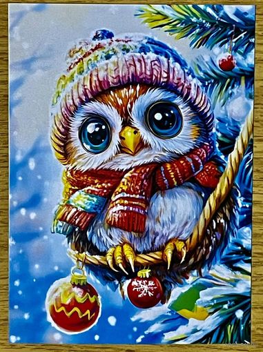 Открытка новогодняя чистая 10х15 см.