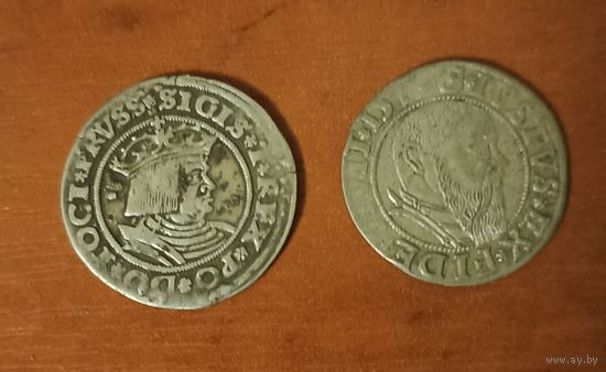 Грош Пруссия 1548 год и грош Польша, Торунь, 1528 год