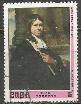 Куба. Картины из Национального музея в Мануэле. Л.Стан "Автопортрет". 1976г. Mi#2106.