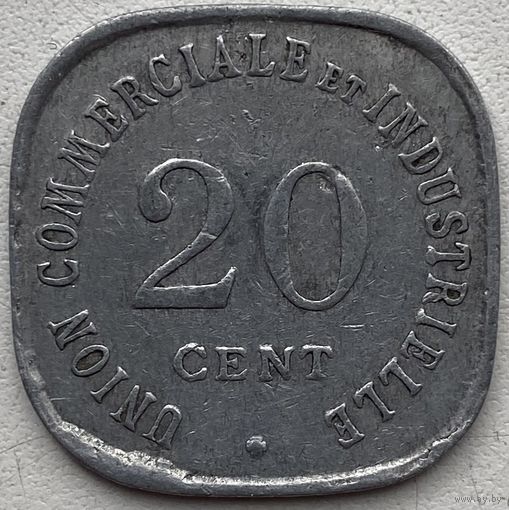 Франция 20 сантимов 1917 г. Венсенн. Нотгельд