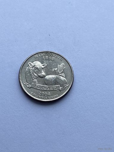 25 центов 2004 г. Висконсин, США