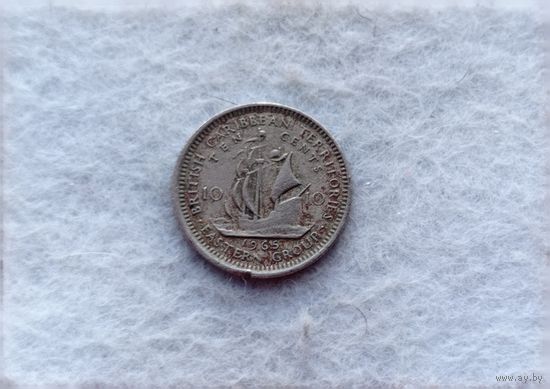 Werty71 Карибские острова 10 центов 1965 Елизавета 2 Корабль Карибы