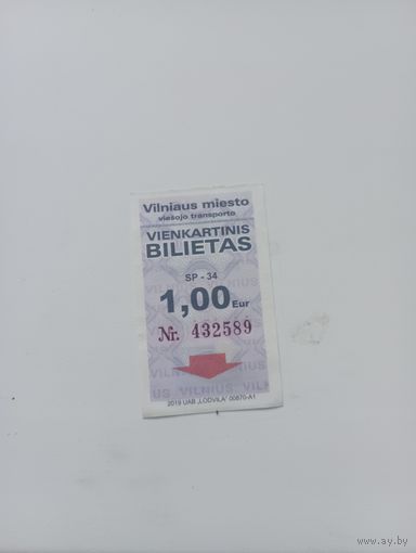 Вильнюс талон на проезд 1 евро