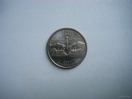 Квотер (25 центов) США 2007г. ЮТА. D.