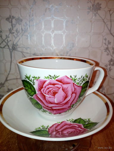 Чайная пара РОЗОВАЯ РОЗА" РИГА