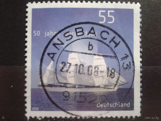 Германия 2008 Парусник, барк Михель-1,0 евро гаш