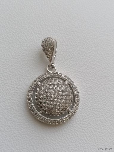 Кулон серебро 925 пробы, круглый