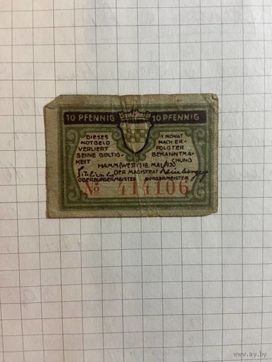 10 пфеннингов (нотгельды) г. Германия.-3