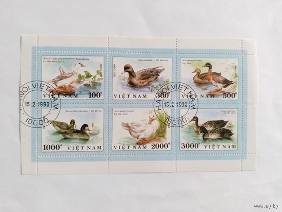 Вьетнам 1990 м/лист  птицы