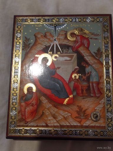 Икона Рождество Христово на дереве 16/14
