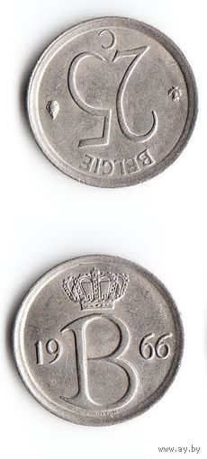 25 сантимов Бельгия 1966 года