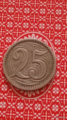 Чехословакия 25 геллеров 1933