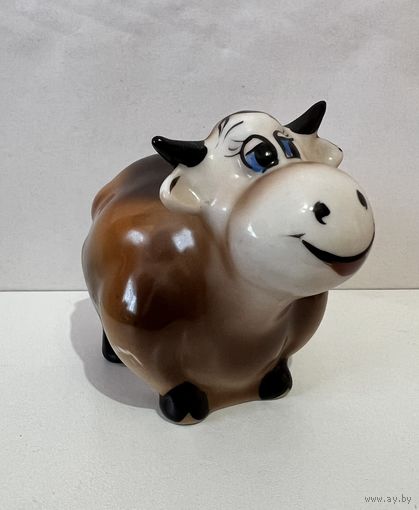 Фарфоровая статуэтка "Бык", "Бычок", "Корова" ДФЗ