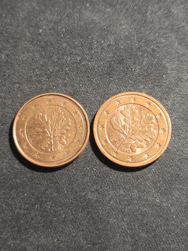 Германия 2 евроцента 2013 F 2018 A