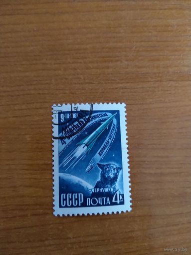 1961 СССР фауна космос собаки гашеная MNH** выпускалась одиночкой (сф2-4)