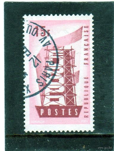 Франция.Ми-1076.  C.E.P.T. Европейская Конференция Почтовых Ведомств . 1956.