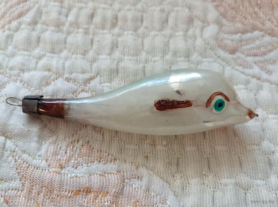 Ёлочные игрушки, стекло, дельфин, амальгама