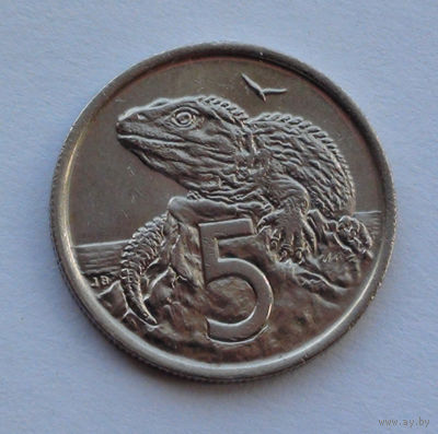 Новая Зеландия 5 центов. 1975 г.