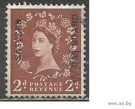 Британское Марокко. Королева Елизавета II. Надпечатка  на Британии. 1952г. Mi#104.