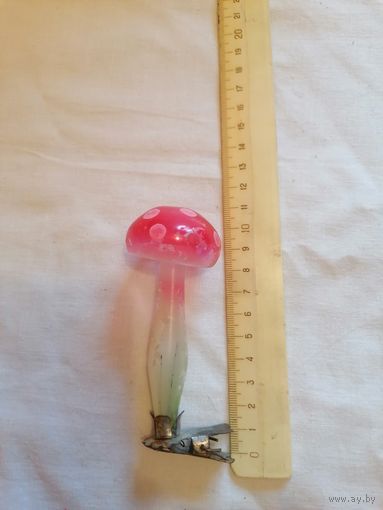 Ёлочная игрушка ГРИБОЧЕК СССР на прищепке 0086