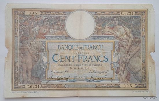 Франция 100 франков 1919 года