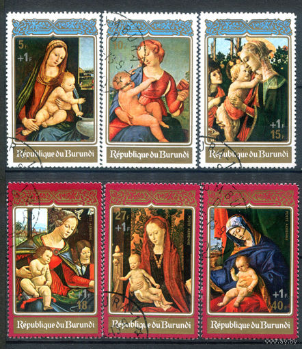 Бурунди - 1972г. - Рождество. Картины - 6 марок - полная серия, гашёные с клеем [Mi 875-880]. #3-Bu-85-B-2