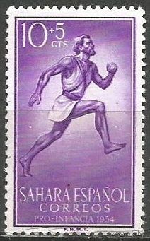 Испанская Сахара. Бегун. 1954г. Mi#144.