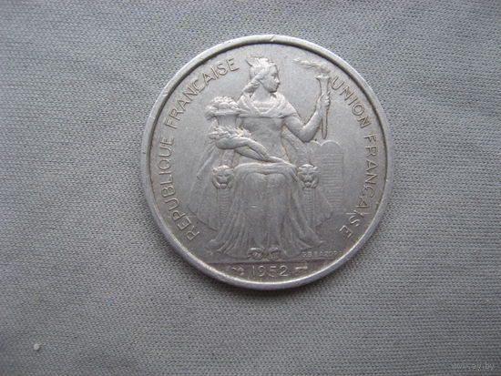 Французская Океания 5 франков 1952 год Заморская территория Франции (1948 - 1952)
