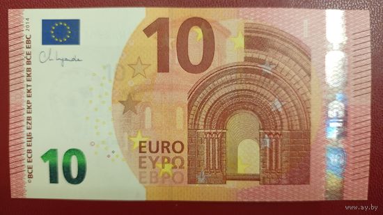 Распродажа. 10 евро 2014 года, подпись Кристин Лагард