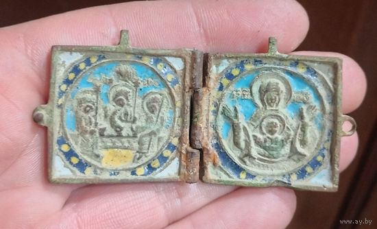 Иконка складень знамение , эмали