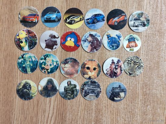 Фишки игровые спецназ, оружие, сталкер, stalker, тачки, подводная братва, авто, auto, super cars. смешарики, лунтик, кунг-фу панда, джипы , CAPS КЭПС фишки 23 шт.