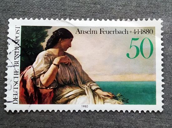 Марка Германия 1980 год 100 лет со дня смерти Ансельма Фейербаха