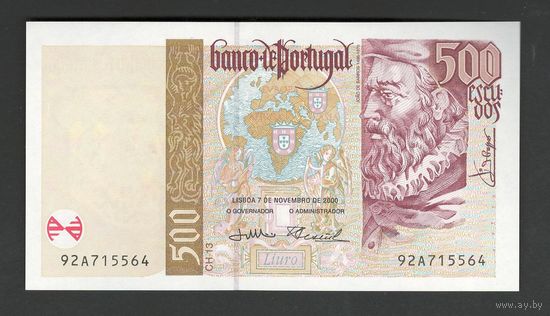 Португалия 500 эскудо 2000 года. Тип Р-187с. Состояние UNC