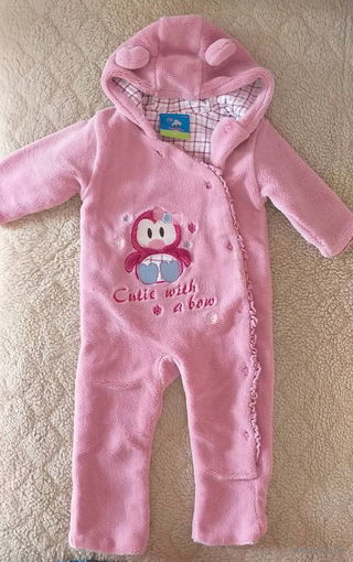 Комбинезон c капюшоном, р.56 (1-3мес), б.у