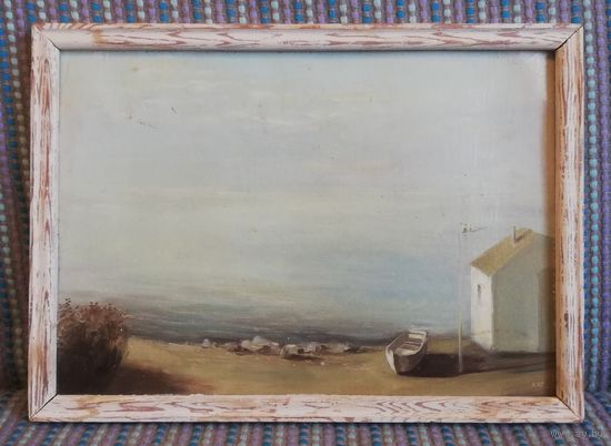 Картина маслом по картону, 1992г, с автографом художника