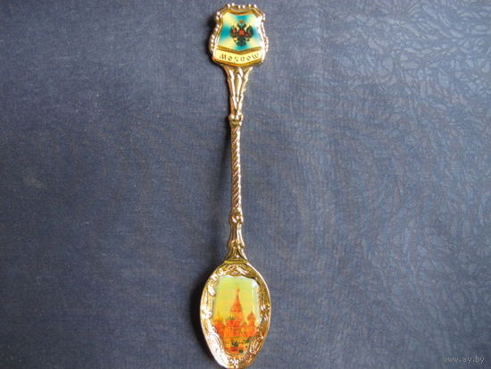 Сувенирная ложечка "Москва" с линзой (13 см)