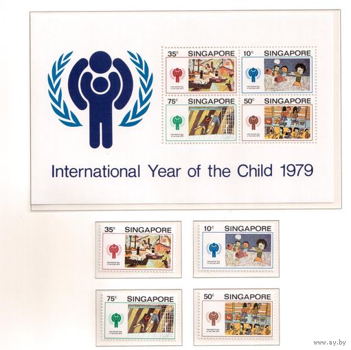 Сингапур-1979,(Мих.335-338,Бл.11) ** ,  Год ребенка,