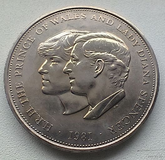 Великобритания 25 пенсов, 1981 Свадьба Принца Чарльза и Леди Дианы   3-3-4