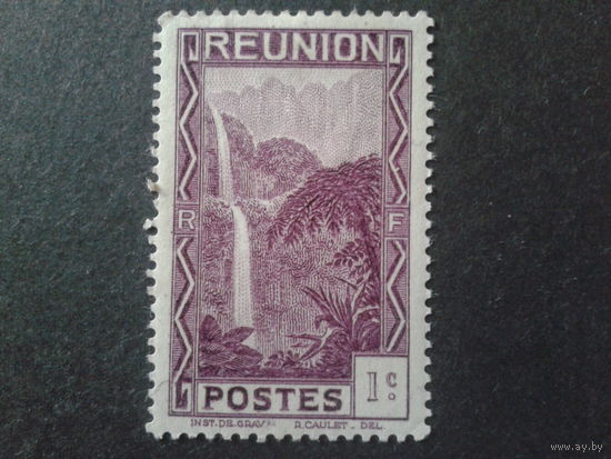 Реюньон, колония Франции 1933 водопад