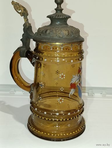 Пивная кружка. Бирштайн. Германия. Стекло. До 1900г.