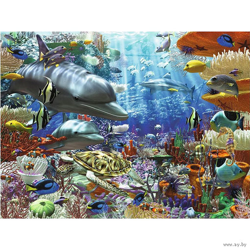 Пазлы Ravensburger(Германия) Подводный мир ,3000 элементов+специальный клей+коврик для собирания паззла.Соберемся всей семьей и соберем вместе.