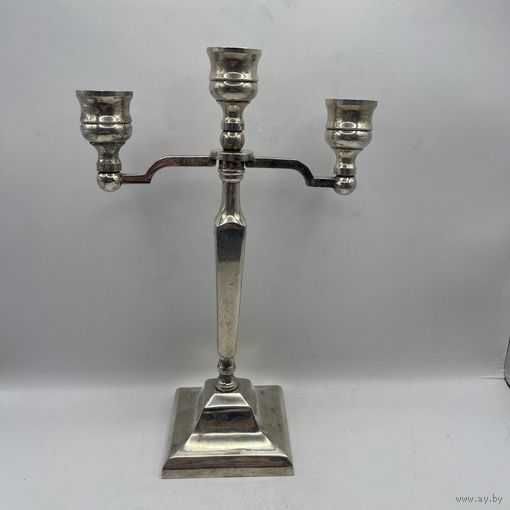 Подсвечник-канделябр на 3 свечи Ар-деко. Германия. 3773
