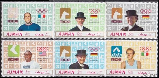 1969 Аджман 448-453 Олимпийские игры 1968 в Мексике 12,00 евро