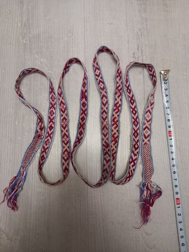 Поясок старинный, этно пояс 180см