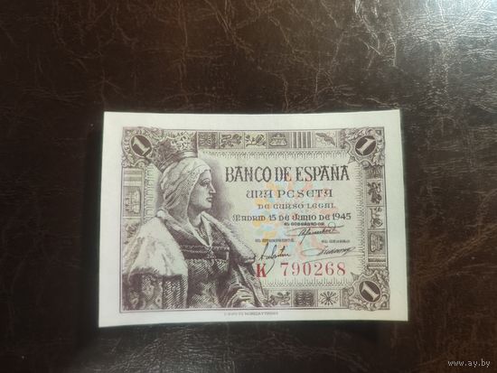 Испания 1 песета образца 1945 года UNC p128