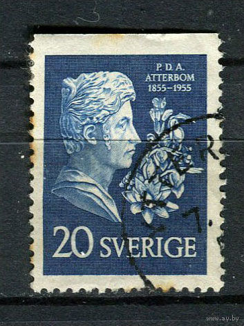 Швеция - 1955 - Пер Даниель Амадеус Аттербум 20 О - (есть тонкое место) - [Mi.411Do] - 1 марка. Гашеная.  (LOT Gj44)-T3P23