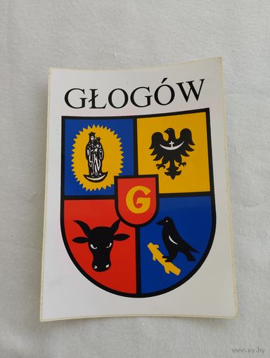 Наклейка герб города Glogow, Polska