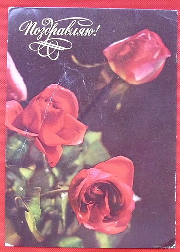 Поздравляю. Подписанная. 1976 года. Комлев.
