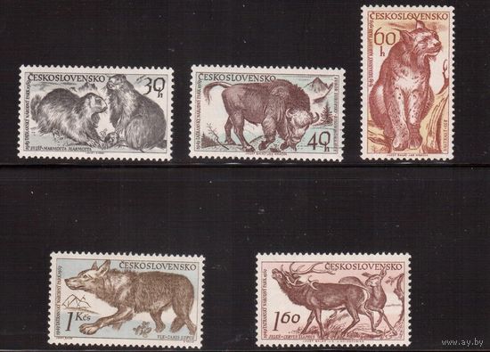 Чехословакия-1959,(Мих.1153-1157)  **   , Фауна (полная серия)