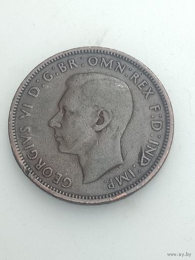 Великобритания 1/2 пенни 1943 года .